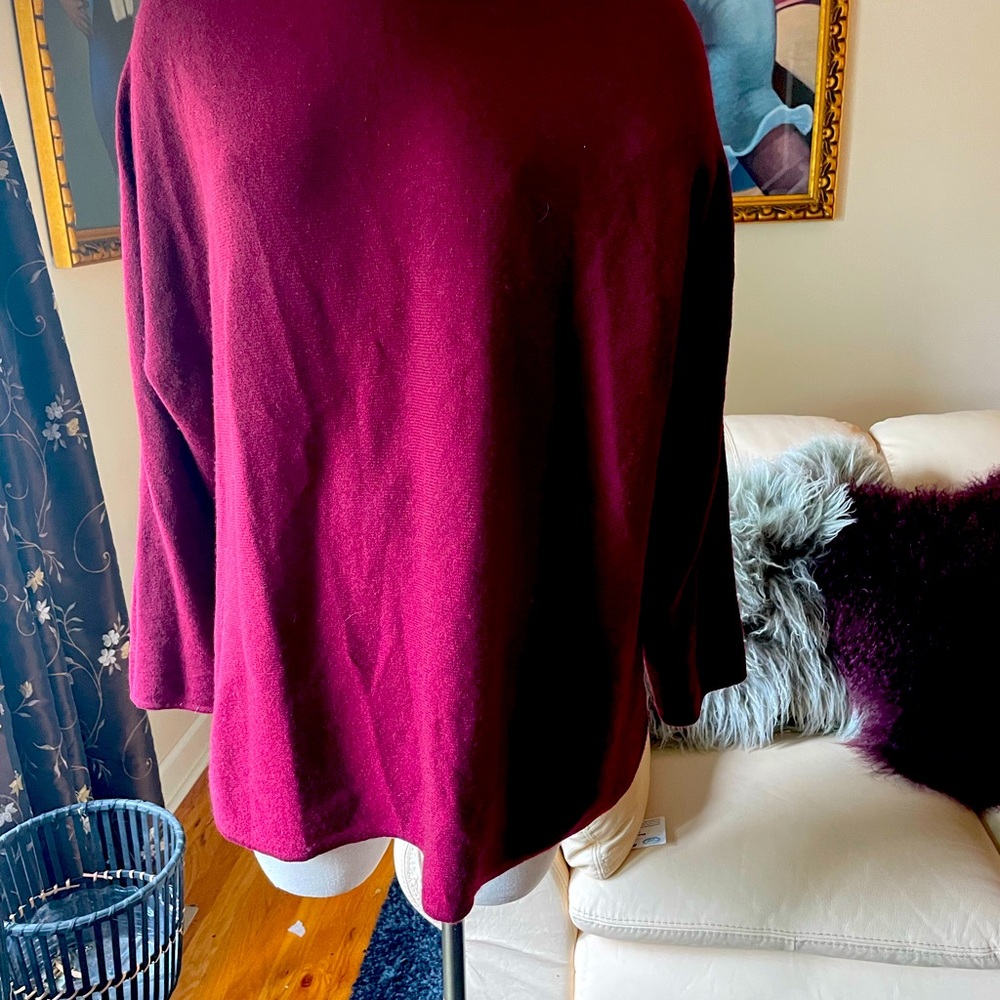 Beautiful plus size c 100 percent cashmere cranberry sweater by charter club.